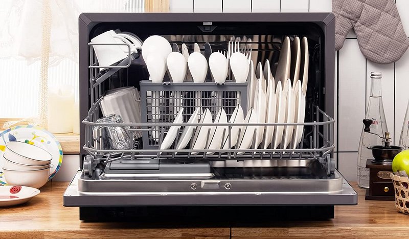 fruits et légumes séchage grande capacité nettoyage à haute température à 70 ℃ pour la vaisselle entièrement automatique 3 modes réglables TOPQSC Table de lave-vaisselle portable compacte 